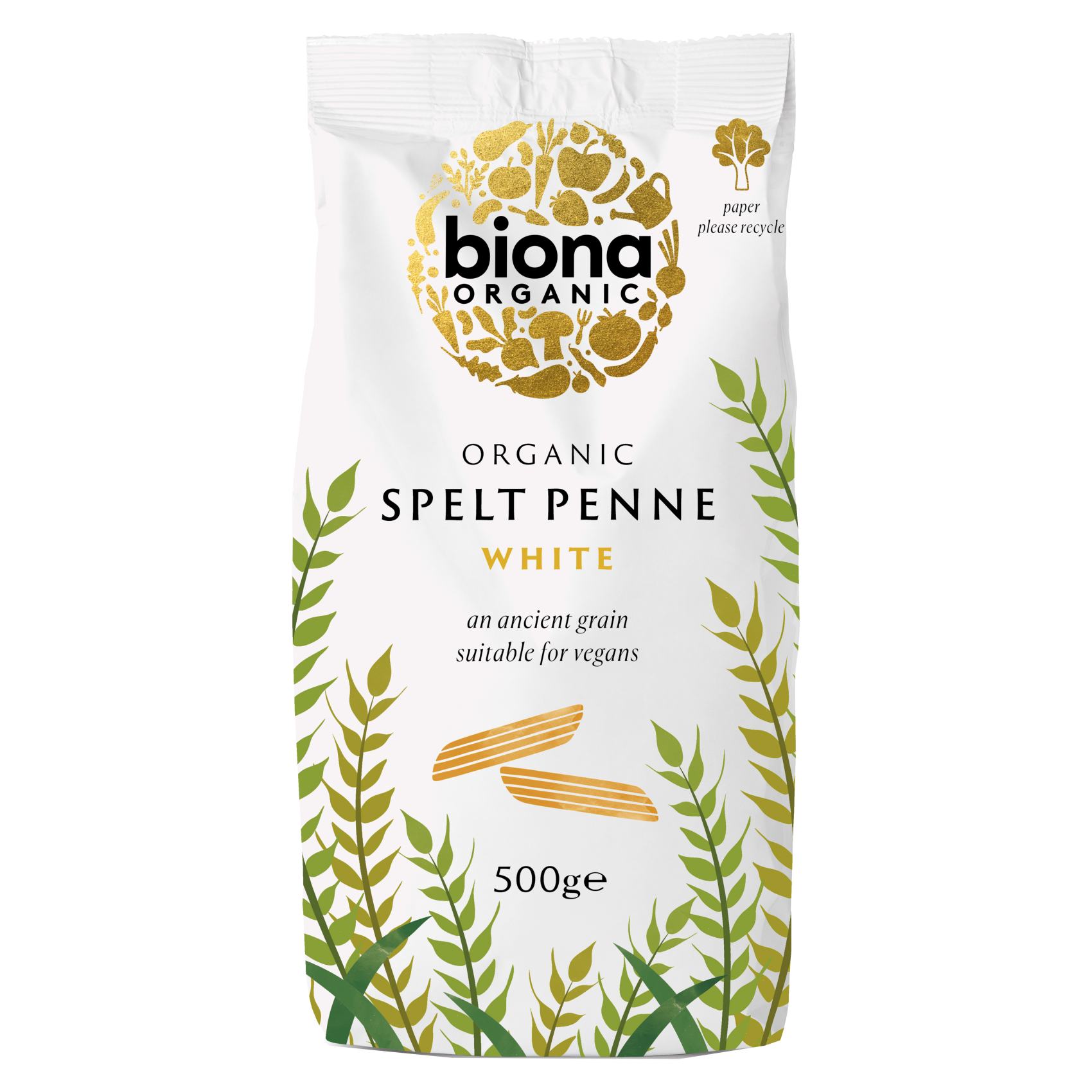 Biona Organic White Spelt Penne Pasta 500g