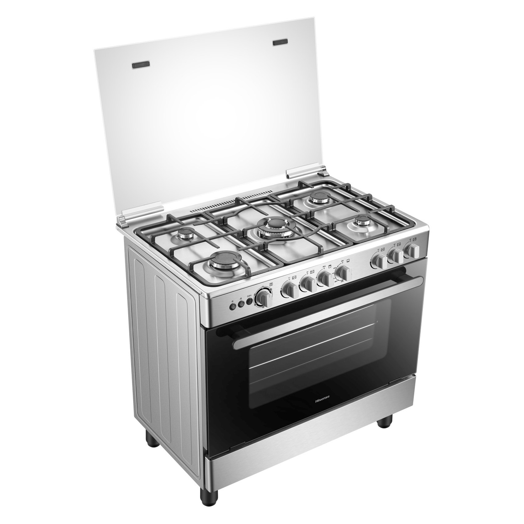 Hisense 5 Burners Gas Cooker HFG90335RX Silver