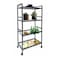 HEXAR&reg; 4 TIER Metal Shelving Unit on Wheels, Adjustable Storage Racks and Shelf, Heavy Duty Rolling Metal Shelves for Laundry Bathroom Kitchen Garage Pantry Organization Bakers Rack