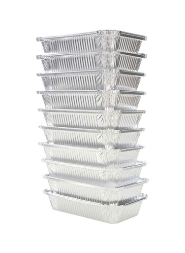 Buy Hotpack 10-Piece Disposable Aluminium Foil Food Take Away Container ...