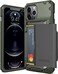 VRS Design Damda Glide PRO designed for iPhone 12 Pro MAX case cover wallet [Semi Automatic] slider Credit card holder Slot [3-4 cards] - Green Groove