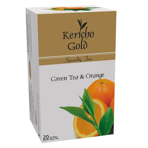 Kericho Gold Green Tea And Orange Tea Bags 2g x Pack of 20