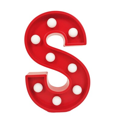 LED Marquee Letter Light Sign Wooden Red (S) 25cm