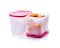 Tupperware Freezer Mates Tall Container Set 1.1L, Set Of 2, Pink &amp; White, Plastic