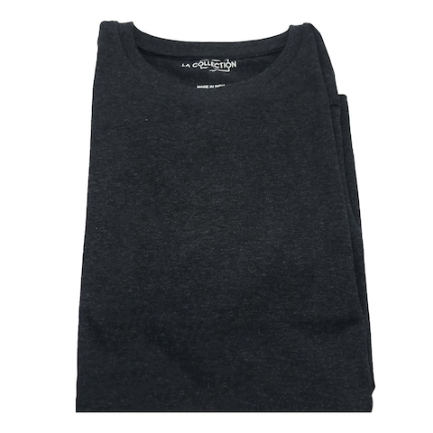 LA Collection Short Sleeve Round Neck T-Shirt_Dark Grey Me+