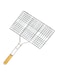 Generic Grill Rack With Wooden Handle Silver/Beige 35X23Centimeter