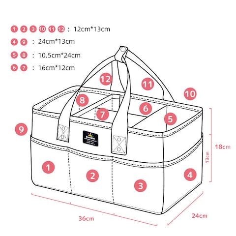 Sunveno Diaper Bag + Diaper Caddy - Nova Grey