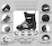 EASY FUTURE Inline Skates Adjustable Size Roller Skates with Flashing Wheels for Outdoor Indoor Children Skate Shoes Including Full Protective Gear Set Black Large (39-42)
