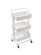Almufarrej 3-Tier Rolling Shelves Metal Cart Organizer White 85X45X35cm