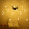 String Lights Moon Fairy String Lights Solar Powered Outdoor Curtain Window Lights Twinkle LED Star Lights for Backyard Garden Patio Home Party Holiday Ramadan Decoration (Warm light)