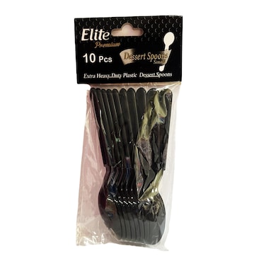 إيليت ملاعق صغيرة بلاستيك - 10 قطع - ذهبي