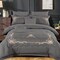 Comfy 8Pcs King Size Cotton Comforter Set With Embroidery - Grey
