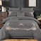 Comfy 8Pcs King Size Cotton Comforter Set With Embroidery - Grey