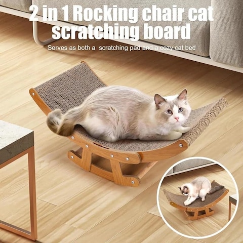 Cloud Corrugated Paper Reclining Cat Scratching Post Wear-Resistant and Scratch-Resistant Cat Sofa, Reclinable Cat Nest