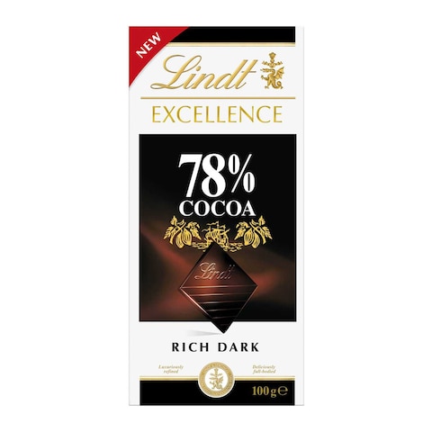 Buy Lindt Excellence Cocoa 78 % Dark Chocolate 100g in Saudi Arabia