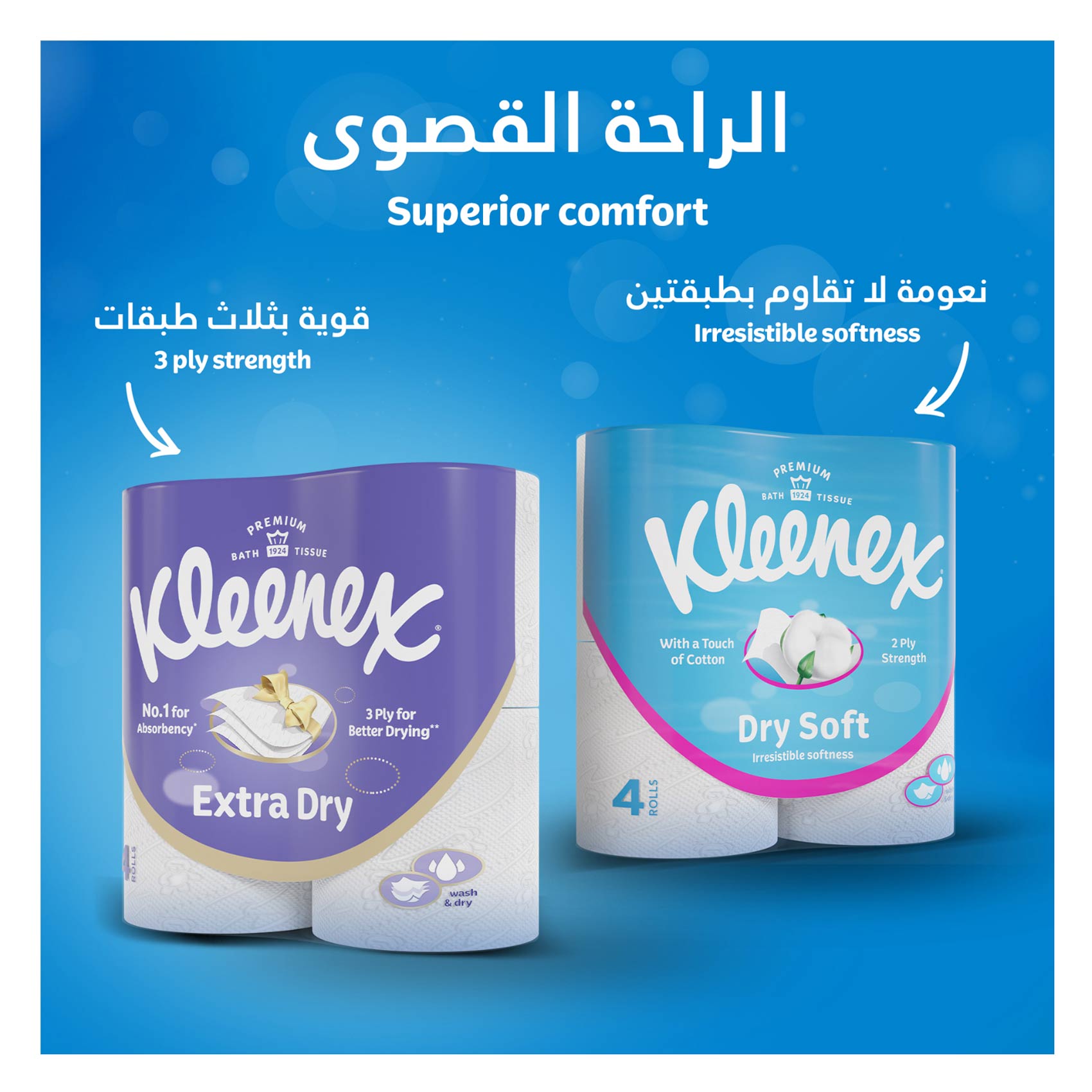 Thumbnail image for Kleenex Dry Soft Toilet Tissue Paper, 2 PLY, 12 Rolls x 200 Sheets, Embossed Bathroom Tissue with a Touch Of Cotton