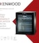 Kenwood Beverage Cooler 12 Bottles Wine Cooler Refrigerator with Double Glass Door, Blue Light, Smart Temperature Control BCM12.000BK Black