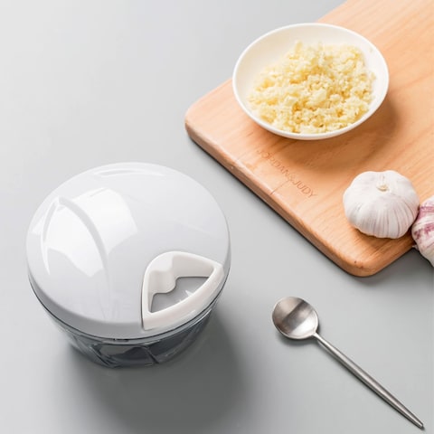 Generic-light grey Garlic Grinder Manual Food Chopper Shredder Hand Pull Cutter for Vegetables Meat