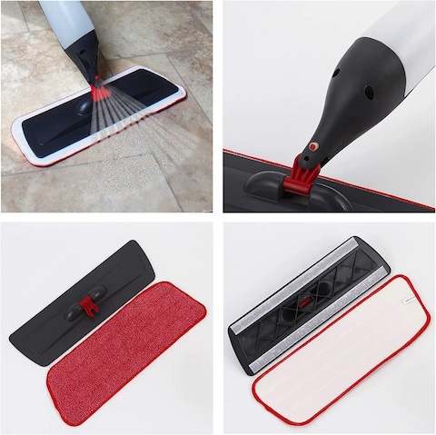 Spray Mop for Floors, Water Spraying Cleaner with 700 ml Refillable Bottle and Microfiber Washable Reusable Pads, Multipurpose Floor Mop for Laminate, Tile, Hardwood, Marble, Vinyl