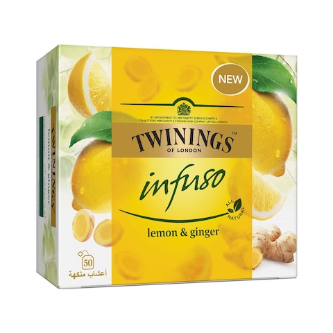Twinings Infuso Lemon &amp; Ginger Herbal Tea - 50 Tea Bags