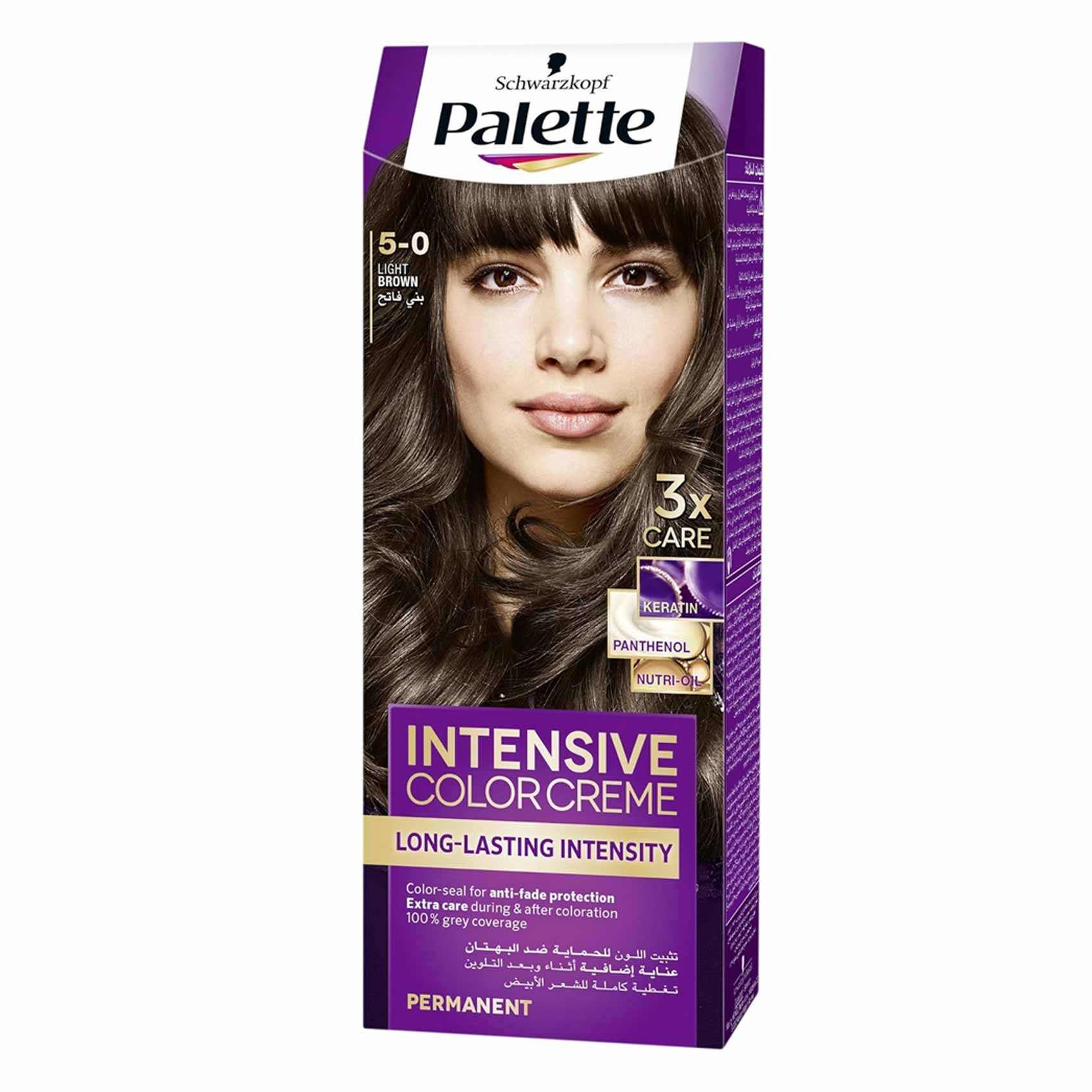 Schwarzkopf Palette Permanent Intensive Hair Color Cream 5-0 Light Brown 50ml