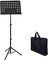 Mike Music Stand Portable Foldable Height Adjustable Instrument Performance Tool with Bag (D5+Bag, Black)