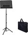 Mike Music Stand Portable Foldable Height Adjustable Instrument Performance Tool with Bag (D5+Bag, Black)