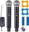 Mike Music Wireless Microphone, Mic with Rechargeable Receiver (Work 3-6hs), 160ft Range, for Karaoke Machine, Amplifier Speaker, Mixer, Speech, Church, Interview (wireless microphone 1 drag 2, Black)