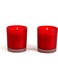 Generic 2-Pieces Bds Creation Glass Candle Red