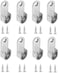 ABBASALI Oval Closet Rod End Flange Bracket Supports Furniture Hardware Accessories Wardrobe Tube Support Bracket with Screws Clothes Hanging Rod Holder (PACK OF 12PCS)