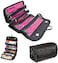 Generic Makeup Bag Cosmetic Hanging Organizer Roll N Go Roll Up Foldable Clear Case Organize Black