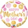 Qualatex Mother's Day Dots Foil Balloon- 18-Inch Size- Pink/Gold