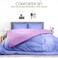 Hotel Linen Klub Reversible Down Alternative Comforter Set, Ultra Soft Brushed Stripe Microfiber Fabric, 200GSM Soft Fibersheet Filling, Size: Double 220 x 240cm, Purple &amp; Lilac