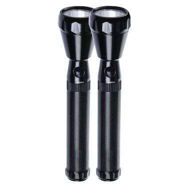 Impex CB 2222 2 SC Battery Rechargeable LED Flashlight Combo 2 Pieces (2000mAh) Black