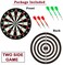 E-Royal Shop Original Wooden 17 Inch Double Faced Flock Printing Thickening Family Game Dart Board With 6 Needle