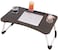 Ruihao Laptop Bed Table Folding Desk With Ipad Holder Cup Slot Adjustable Anti Slip Legs Foldable For Indoor Outdoor Camping Study Reading Watch Movies