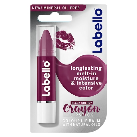 Labello Lipstick Crayon Colour Lip Balm Black Cherry 3g