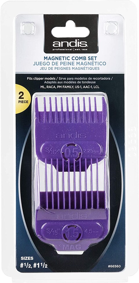 Andis Magnetic Comb Set - Dual Pack 0.5 &amp; 1.5, 1 Count