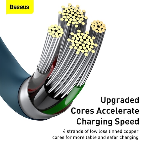 Baseus Superior Series USB to Lightning-Fast Charging Cable Data Transfer 2.4A for iPhone 13 12 11 Pro Max Mini XS X 8 7 6 5 SE iPad and More (2M) Blue