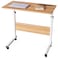 Dlandhome 80 X 40cm Computer Desk Learning Desk Care Table Bedside Breakfast Table Height Adjustable With Casters Side Table For Office Bedroom With Tablet Slot.