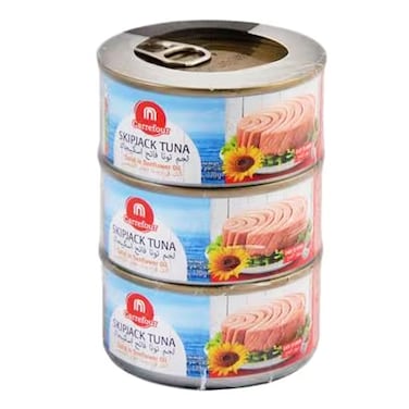 Carrefour Skipjack Tuna In Sunflower Oil 3X170GR