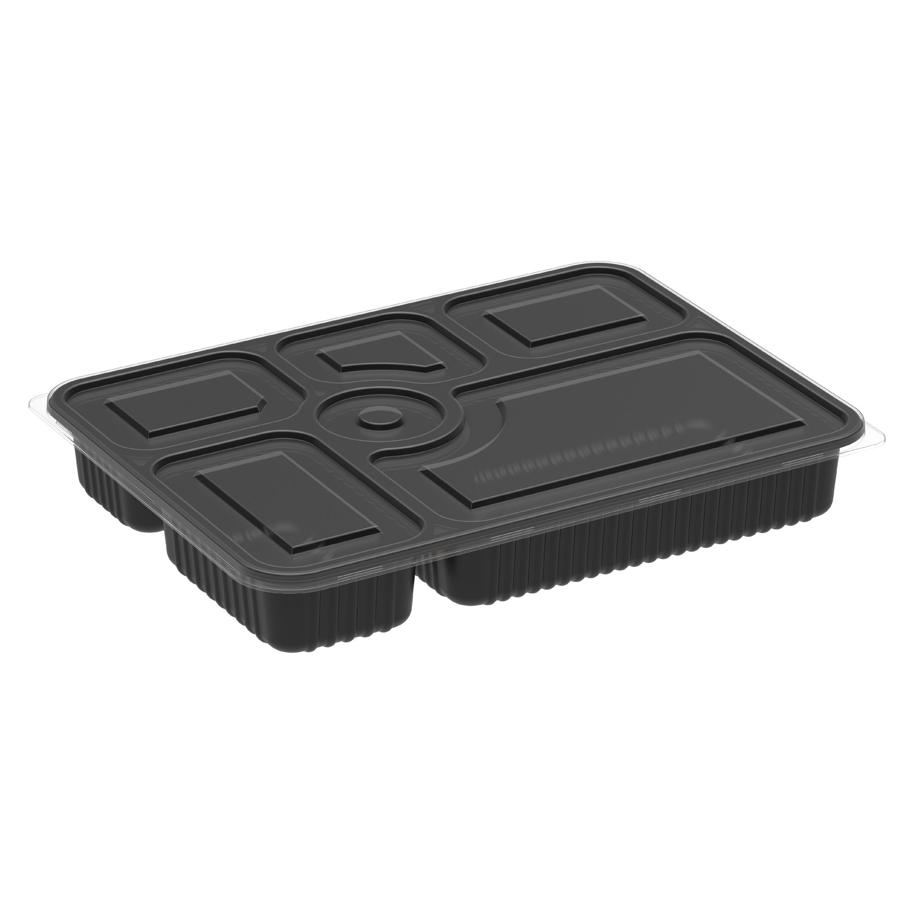 Buy 100 SET -6 Compartment Disposable Food Container - Black Base With ...