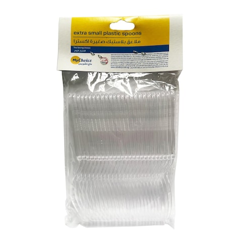 My Choice Small Plastic Spoons - 25 Pieces - Transparent