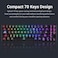 Redragon Wireless Mechanical Gaming 60% Compact, 70 Key Tenkeyless, RGB Backlit Computer Keyboard With Red Switches For Windows PC Gamers