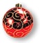 Red Shiny Ball With Painted Glitter 12cm