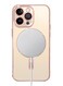 MagSafe Case Magnetic Clear Soft TPU Plating Case Wireless Charging Compatible Shockproof Camera Lens Protection For Apple iPhone 14 Pro Rose Gold