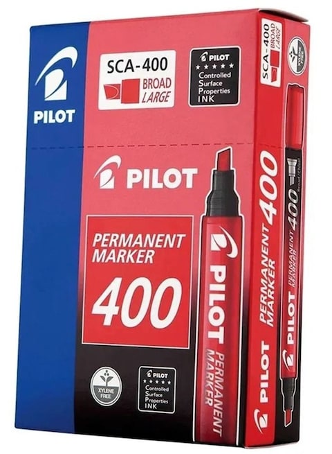 Pilot Permanent Marker Red Broad (Chisel Tip) Sca-400 12Pkt