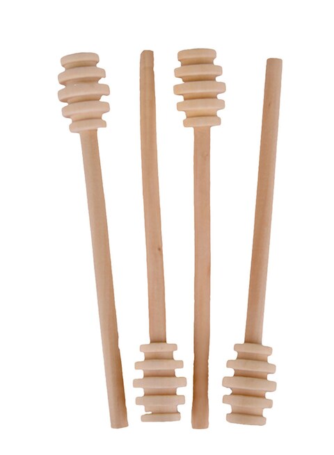 Generic 4-Piece Honey Spoon Beige 9Centimeter