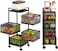 Ibingo 360&deg; Kitchen Rotating Vegetable Rack, Movable Floor-Standing 4 Layers Kitchen Storage Rack Trolleys, Household Storage Shelf With Hollow Mesh Basket