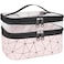 Makeup Bags Double layer Travel Cosmetic Cases Make up Organizer Toiletry Bags (Pink)